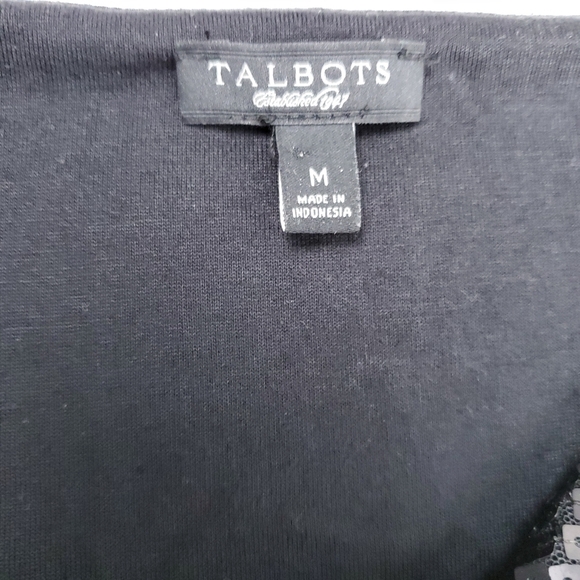 Talbots Charcoal Blk Soft Sequin Top Sz M - Picture 7 of 13